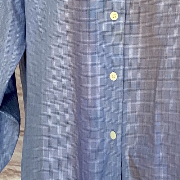 L. L. Bean Classic Glen plaid button front shirt, blue/White, 12 - Picture 4 of 6